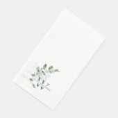 Serviette En Papier Elégante aquarelle Verdure Mariage Monogramme (Coin)