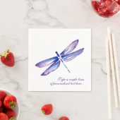 Serviette En Papier Elégante aquarelle violet dragonfly Papier serviet (En situation)