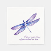 Serviette En Papier Elégante aquarelle violet dragonfly Papier serviet (Devant)