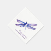 Serviette En Papier Elégante aquarelle violet dragonfly Papier serviet (Coin)