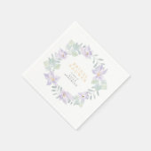 Serviette En Papier Elégante aquarelle violet Fête des mariées de fleu (Coin)