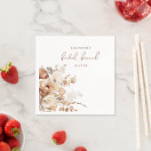 Serviette En Papier Élégante Baby Shower Fleurie Rose Chaude (En situation)