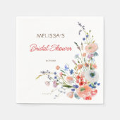 Serviette En Papier Élégante Baby Shower Floral (Devant)