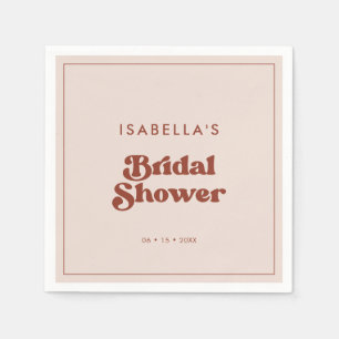 Serviette En Papier Élégante Baby Shower Rose Pêche Rétro