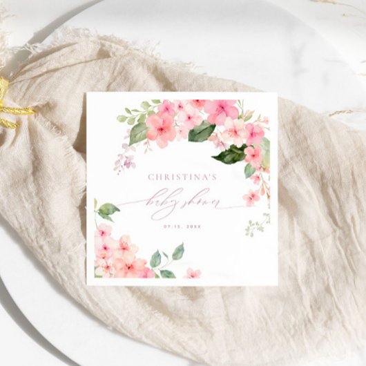 Serviette En Papier Élégante Baby shower rose Sakura Fleurs serviettes