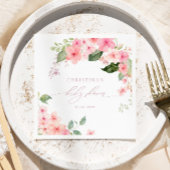 Serviette En Papier Élégante Baby shower rose Sakura Fleurs serviettes