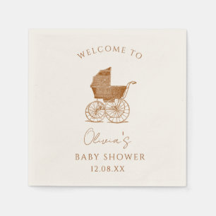 Serviette En Papier Élégante Baby Shower Vintage pour Bébé