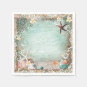 Serviette En Papier Elégante Beach Sea Starfish & Pearls Beach Party (Devant)