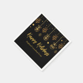 Serviette En Papier Elégante Black Gold Custom Business Fête de vacanc (Coin)