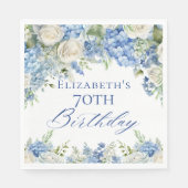 Serviette En Papier Elégante Blue Hydrangea Jardin Rose fête d'anniver (Devant)