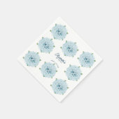 Serviette En Papier Elégante Blue Hydrangeas Floral fête d'anniversair (Coin)