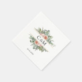 Serviette En Papier Elegante Boho Pastel Eucalyptus (Coin)