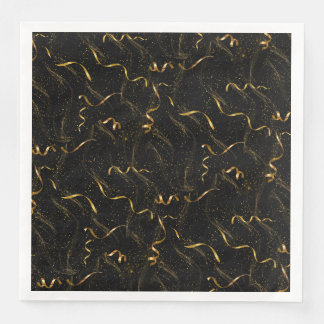 Serviette En Papier Elégante boîte à vin noir & or