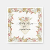 Serviette En Papier Élégante Botanique Rustique Verdure Florale Bridal (Devant)