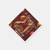 Serviette En Papier Elégante Bourgogne & Or 21ème anniversaire Célébra (Coin)