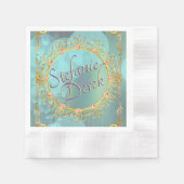 Serviette En Papier Élégante bulles Turquoises douces (Devant)