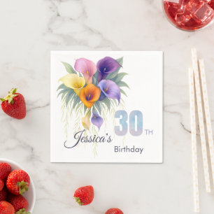 Serviette En Papier Elégante Calla Lily 30e anniversaire Jalon