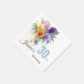 Serviette En Papier Elégante Calla Lily 30e anniversaire Jalon (Coin)