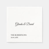 Serviette En Papier Élégante calligraphie classique Mariage personnali (Devant)