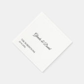 Serviette En Papier Élégante calligraphie classique Mariage personnali (Coin)