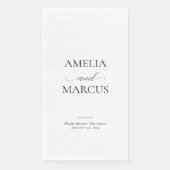 Serviette En Papier Élégante Calligraphie de Mariage de Style Classiqu (Devant)