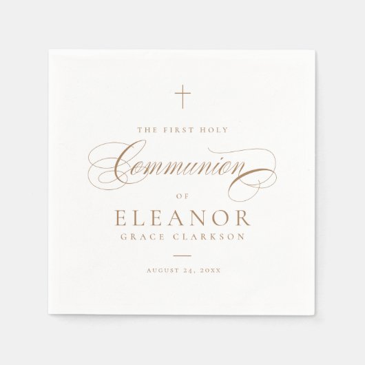 Serviette En Papier Élégante Calligraphie de script croisé Première co (Devant)