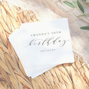 Serviette En Papier Élégante Calligraphie de script d'anniversaire pou