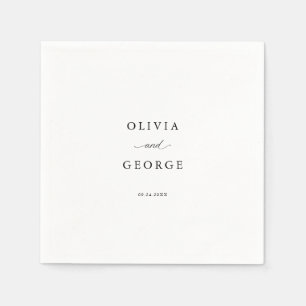 Serviette En Papier Élégante calligraphie de script moderne