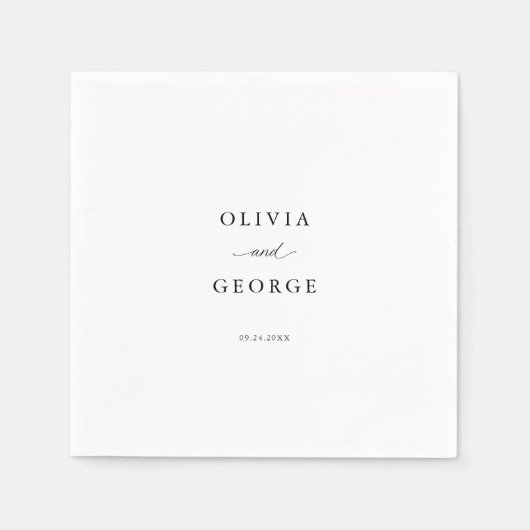 Serviette En Papier Élégante calligraphie de script moderne (Devant)