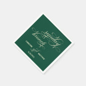 Serviette En Papier Élégante calligraphie dimanche Brunch Mariage Turq (Coin)