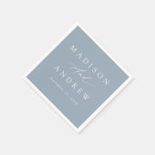Serviette En Papier Élégante calligraphie Dusty Blue Mariage (Coin)