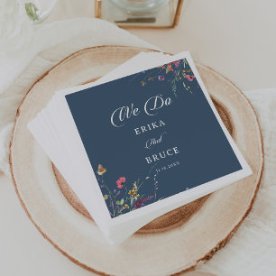 Serviette En Papier Élégante Calligraphie Florale Botanique Nous Faiso