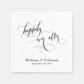 Serviette En Papier Élégante calligraphie Joyeuse Jamais Après Mariage (Devant)