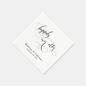 Serviette En Papier Élégante calligraphie Joyeuse Jamais Après Mariage (Coin)