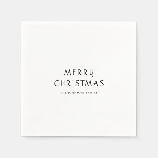 Serviette En Papier Élégante calligraphie Joyeux Noël (Devant)