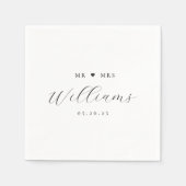 Serviette En Papier Élégante calligraphie M. et Mme Mariage Napkins (Devant)