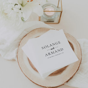 Serviette En Papier Élégante calligraphie Mariage classique serviettes