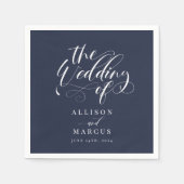 Serviette En Papier Élégante calligraphie Mariage classique serviettes (Devant)