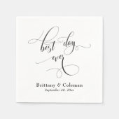 Serviette En Papier Élégante calligraphie Meilleur Jour Jamais Simple  (Devant)