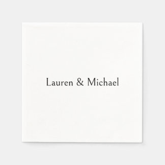 Serviette En Papier Élégante calligraphie minimaliste mariage noir bla