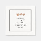 Serviette En Papier Élégante calligraphie rustique | Date du Mariage f (Devant)