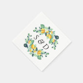 Serviette En Papier Élégante calligraphie Toscane Eucalyptus citron (Coin)