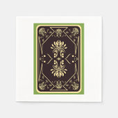 Serviette En Papier Élégante carte de jeu Vintage Black Gold (Devant)