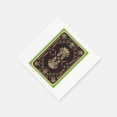 Serviette En Papier Élégante carte de jeu Vintage Black Gold (Coin)