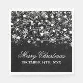 Serviette En Papier Élégante chaîne de Noël Lumières Argent (Devant)