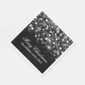 Serviette En Papier Élégante chaîne de Noël Lumières Argent (Coin)