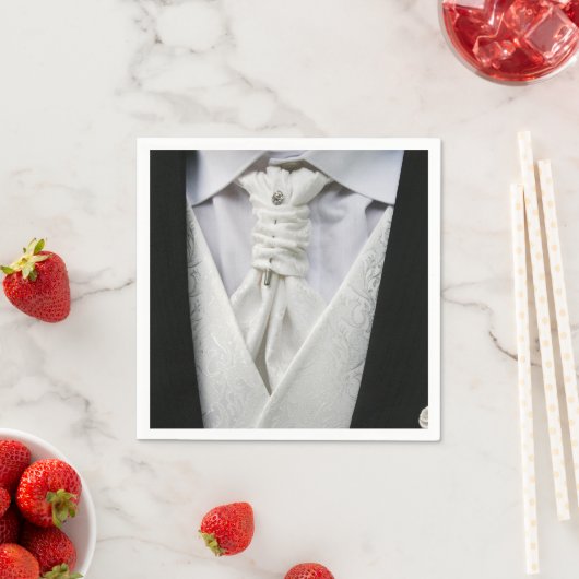 Serviette En Papier Élégante chambre Tuxedo Papier Napkin (En situation)