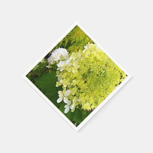 Serviette En Papier Élégante Chartreuse Vert Limelight Hydrangea (Coin)