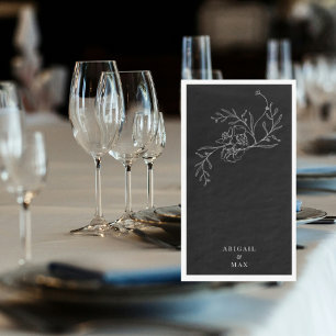 Serviette En Papier Élégante Chinoiserie noire Papier d'invité Napkin