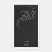 Serviette En Papier Élégante Chinoiserie noire Papier d'invité Napkin (Devant)